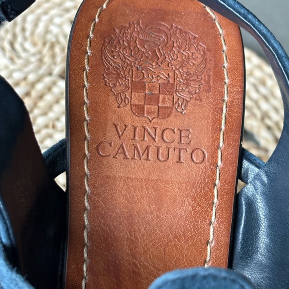 Vince Camuto Onia Slingback Gradient Wood Blue Suede Platform Wedge Sandals - Picture 5 of 8